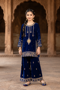 Royal Velvet Embroidered Girls 2-Piece Set