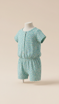 Aqua Mist Dot Pattern Kids Playsuit