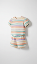 Peach Sorbet Striped Kids Coordinated Set