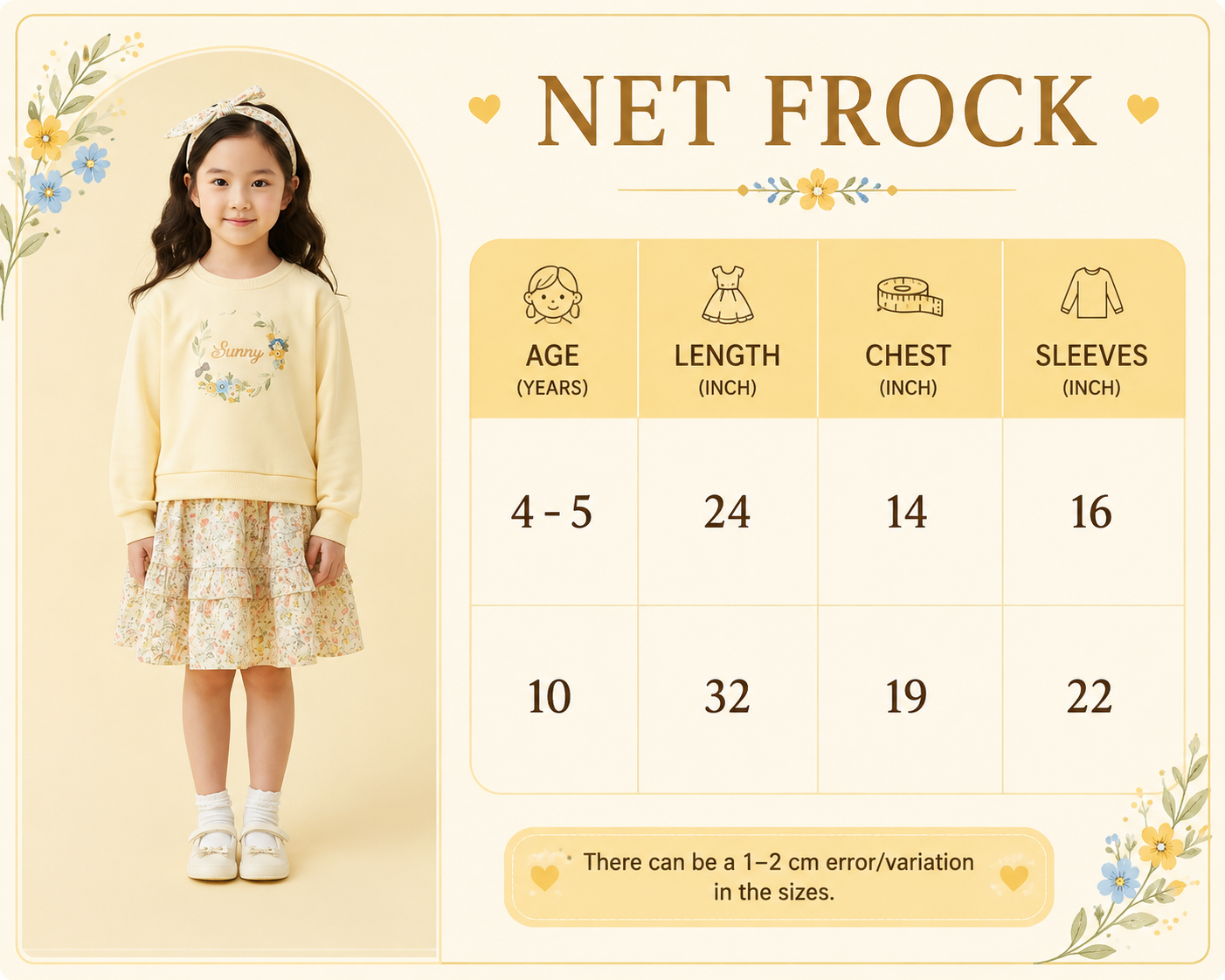 Girls Sunny Sweatshirt & Floral Skirt Set