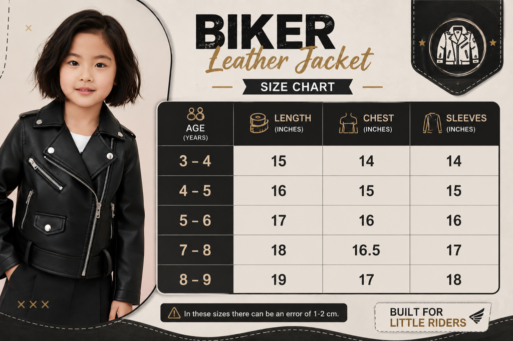 Girls Biker Leather Jacket - Multi Colors