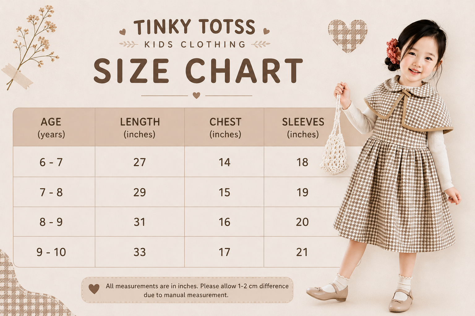 Girls Houndstooth Cape Dress Set