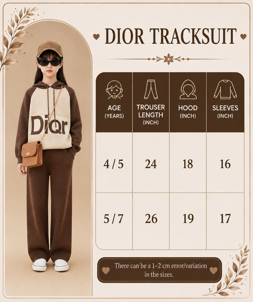 Girls Brown Knit Hoodie & Wide-Leg Pants Set