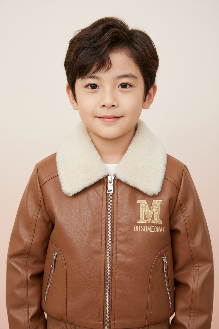 Brown Bomber Jacket - Front View
