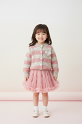 Girls Rainbow Knit & Pink Tulle Set - Front View
