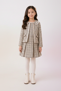 Girls Imported Tweed Coat Frock Set Front - TinkyTots