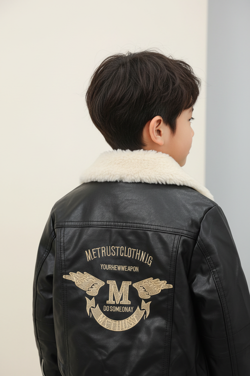 Black Bomber Jacket - Back View